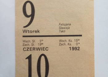 Kartka z kalendarza 9/10 czerwiec 1992r.