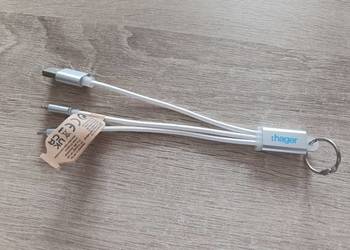 Kabel do ładowania 3w1 z kółkiem na klucze