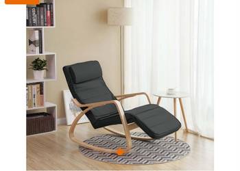 Fotel bujany z drzewa brzozowego w kolorze ciemnoszarym