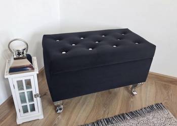 Pufa tapicerowana 60x30 otwierana glamour do przedpokoju schowek pojemnik