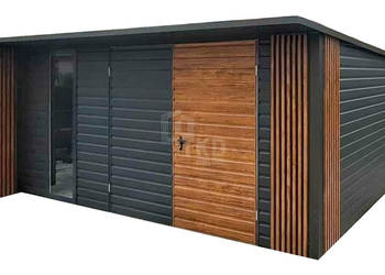 Schowek Domek ogrodowy 5x4m brama dwuskrzydłowa okno dach rynny TKD437