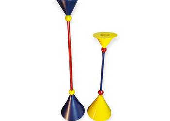 Świeczniki 2 szt, Memphis style, vintage, lata 80