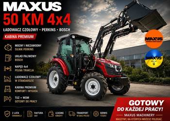 MAXUS 50 KM 4x4 z ładowaczem czołowym | Perkins | BOSCH | Kabina Premium