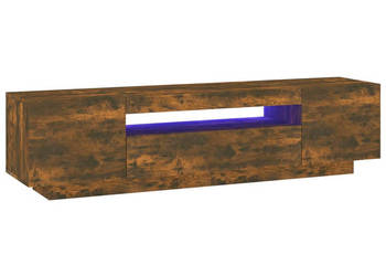 Szafka pod TV z oświetleniem LED przydymiony dąb 160x35x40 cm WM-815726