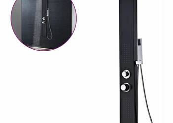 vidaXL Panel prysznicowy, aluminiowy, czarny matowy(SKU:142373)