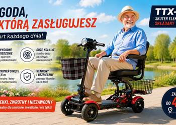 Skuter dls seniorów elektryczny, składany nowoczesny
