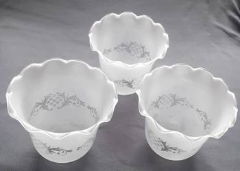 Zestaw 3 secesyjnych kloszy do lamp/żyrandola.