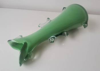 Stary zielony wazon Płetwa Rekina huta Tarnowiec design PRL