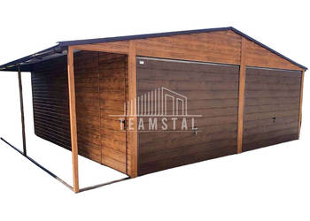 GARAŻ BLASZANY 6m x 6m - dwuspad 2x Brama drzwi  wiata TS250