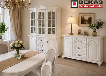 Prześliczna Prowansalska Witryna 120` Dąb Biały Producent BEKAS Meble StyL