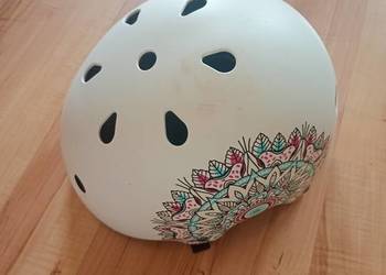kask rowerowy dziecięcy ochrony oxelo 55-58 cm biały