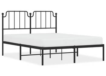 Łóżko Metalowe Czarne Rama Łóżka Ze Stelażem 140x190 cm WM-373887