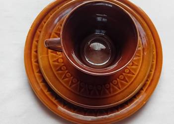 Zestaw śniadaniowy, fason Ira. Porcelit Chodzież, projekt Józef Wrzesień.