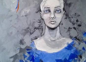 Akryl na płótnie "PTAK" obraz 100x80cm artystki A.Laube