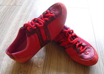 Buty DKNY 37/38 24cm czerwone stylowe lekki jak Nowe asics/nike/puma/adidas