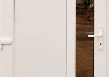 drzwi PCV, Białe nowe 100x210 długa szyba