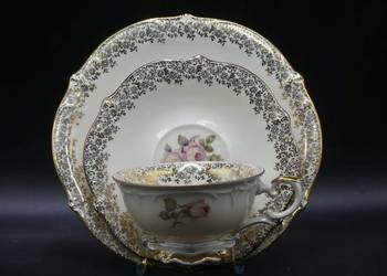 Dekoracyjne trio Schumanna motywem róży, stan niemal witrynowy