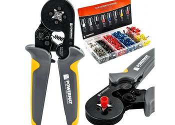 ZACISKARKA PRASKA DO KONEKTORÓW ZAKOŃCZEŃ KABLI+1200 SZT TULEJEK 0,25-10MM²