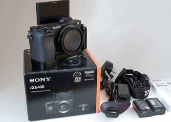 Aparat Sony α6400 z dodatkowymi akcesoriami, zadbany, jak nowy, mały przebi