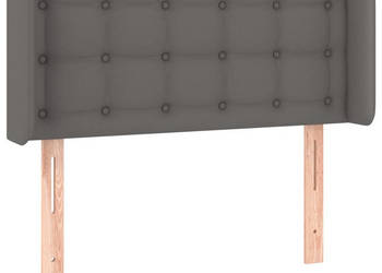 Zagłówek do łóżka z LED szary 83x16x78/88 cm sztuczna skóra WM-3123312