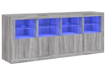 Szafka z oświetleniem LED szary dąb sonoma 163x37x67 cm WM-3209077