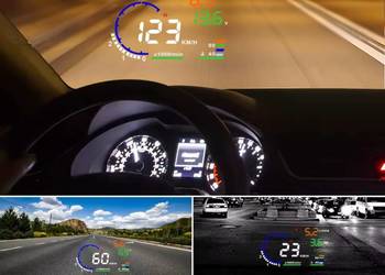HUD A8 5.5" OBD2 projektor na szybę LED prędkość RPM temperatura