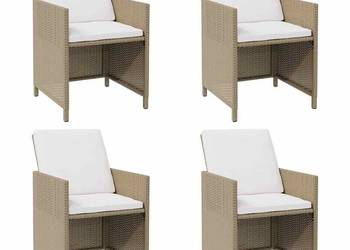 vidaXL Krzesła ogrodowe z poduszkami, 4 szt., polirattan(SKU:316777)