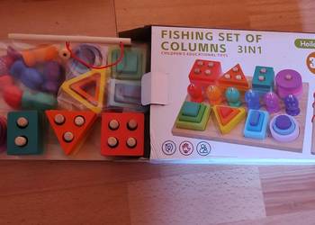 drewniany zestaw edukacyjny 3w1