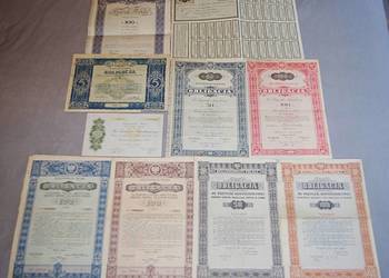 Zestaw historycznych papierów wartościowych polskich - 10 szt.