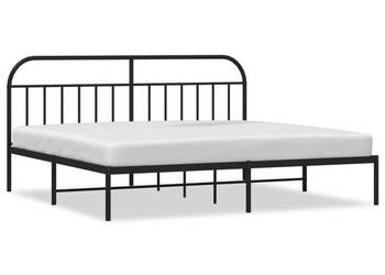 Łóżko Metalowe Czarne Rama Łóżka Ze Stelażem 200x200 cm WM-353642