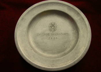 1938 DEUTSCHE JAGERSCHAFT Goring - 1914 IRON CROSS / talerz III rzesza