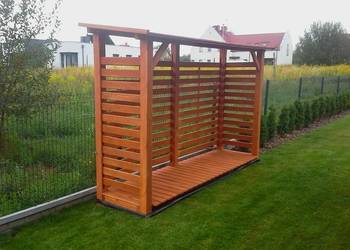 Drewutnia poszerzana 3,14 x 0,8m z dachem prostym jednospado