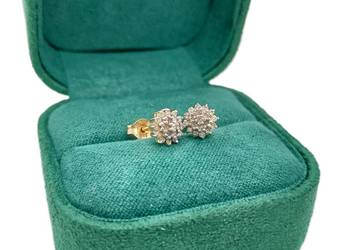 Złote Kolczyki Z Diamentami 585 1,35g