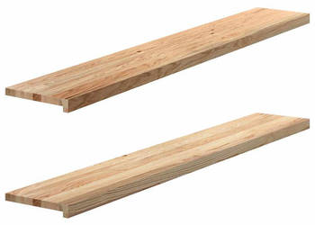 Parapety 2 szt. surowe 160x25x2 cm lite drewno dębowe WM-4009108