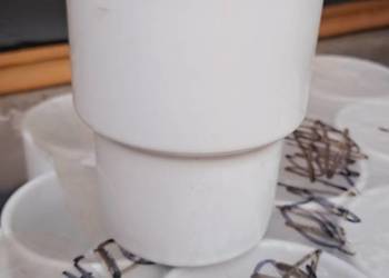 Cały Karton Zestaw Kubków Białych Porcelanowych Lubiana 30 HEL