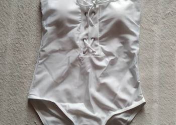 Jednoczęściowy strój kąpielowy S/M biały kostium kąpielowy w