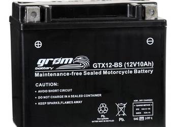 Akumulator motocyklowy10Ah 180A GROM GTX12-BS YTX12-BS