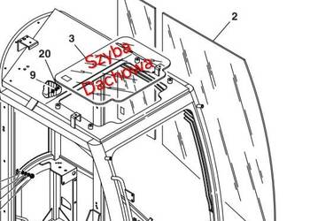 Oryginalna szyba dachowa Koparki Mecalac 12 / 14