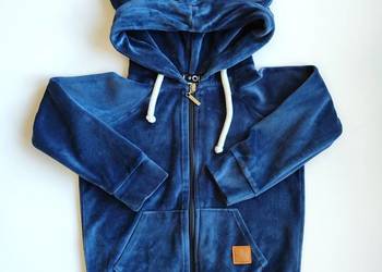 Nowa bluza welurowa Teddy Poli Oli Uniseks 104/110 granat