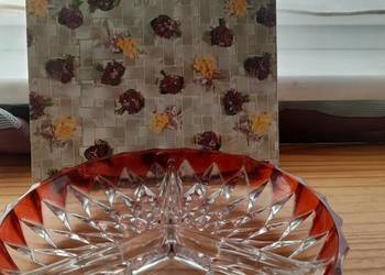 Kryształowa  patera dzielona Ruby Flash