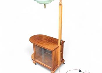 ** Lampa podłogowa ze stolikiem na kołkach Art-Deco **