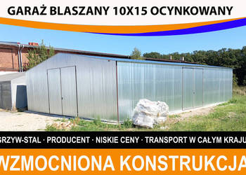 Garaż Blaszany Ocynkowany / Wiata Garażowa - Hale - GrzywStal A45v6