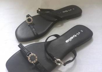 Klapki czarne Eleganckie srebrne r. 38 NOWE