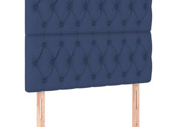 Zagłówek do łóżka z LED niebieski 100x7x118/128 cm tkanina WM-3122756