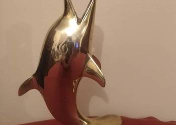 Figurka Delfin Lity Mosiądz z Piłką