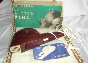 Suszarka do włosów FEMA z opakowaniem i instrukcją, PRL