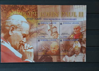 Znaczki. Papież Jan Paweł II Sierra Leone IV ** Ks Chr 192 ark 171