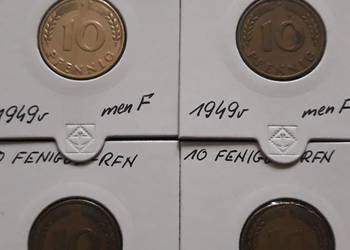 10 Fenigów RFN 1949 r.-  men F,F,F,J