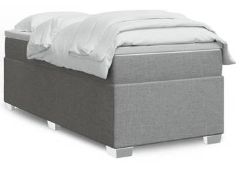 Łóżko kontynentalne z materacem jasnoszare tkanina 90x190 cm WM-3285095