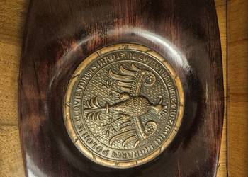 Ozdobny drewniany talerz, patera